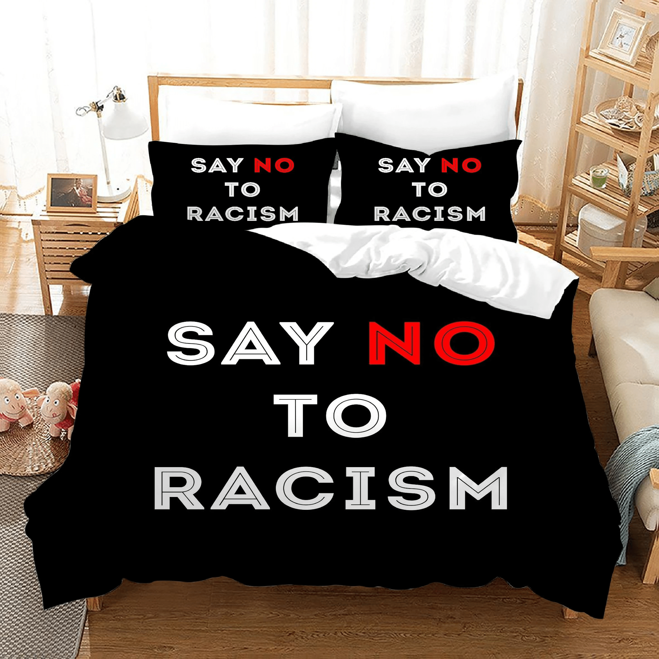 No To Racism 24 Duvet Cover Quilt Cover Pillowcase Bedding