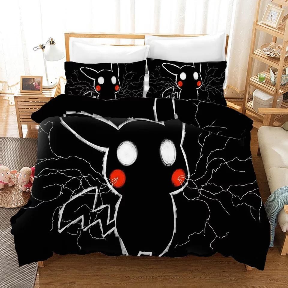 Pokemon Pikachu 2 Duvet Cover Quilt Cover Pillowcase Bedding Sets