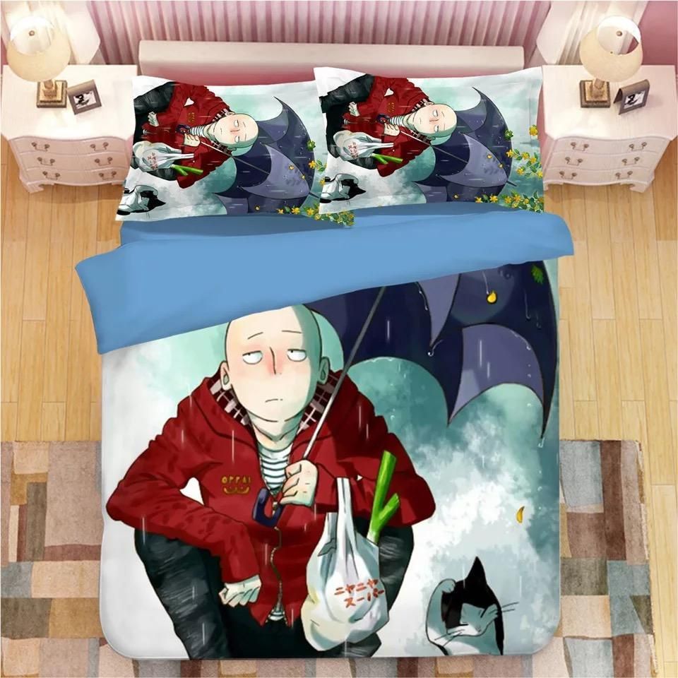 One Punch Man 4 Duvet Cover Pillowcase Bedding Sets Home