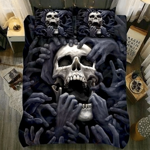 Skull Black Bedding Sets Duvet Cover Bedroom Quilt Bed Sets
