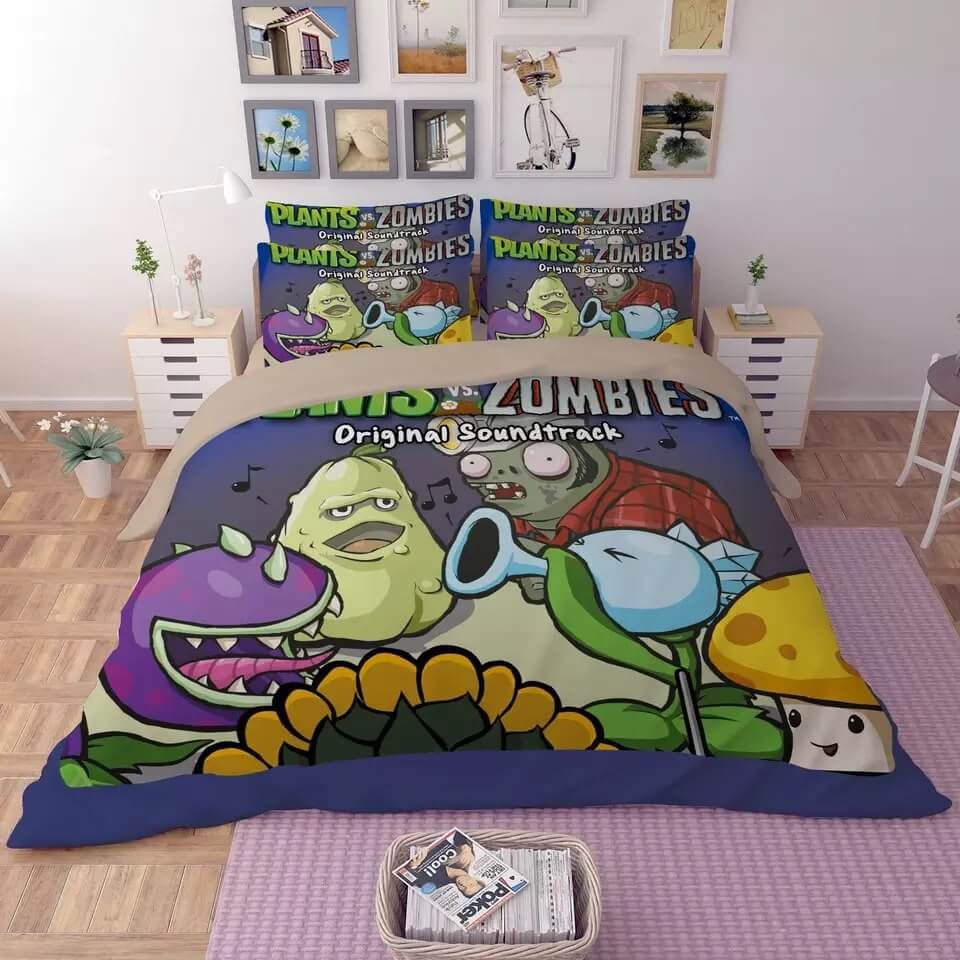 Plants Vs Zombies 5 Duvet Cover Quilt Cover Pillowcase Bedding Sets