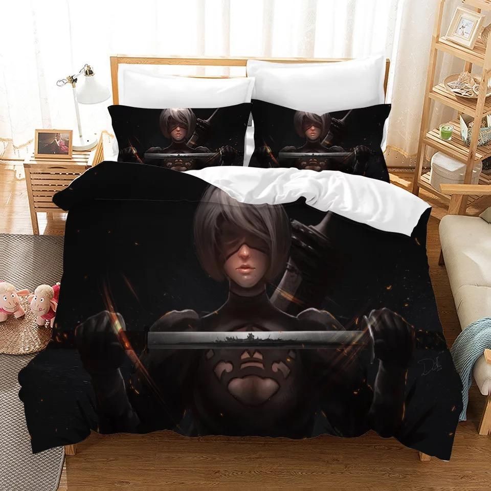 Nier Automata Yorha 2b 5 Duvet Cover Pillowcase Bedding Sets