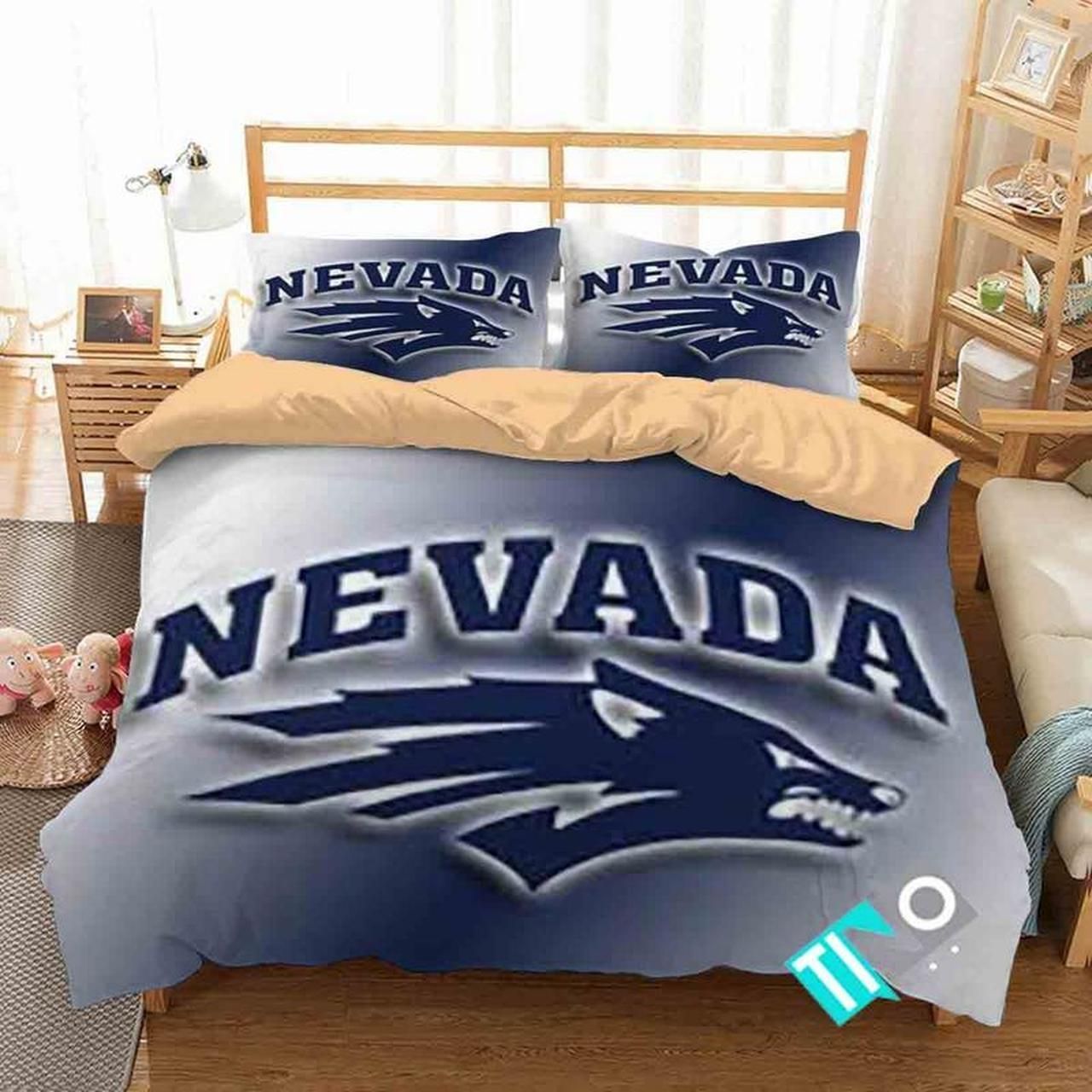 Ncaa Nevada Wolf Pack 3 Logo N 3d Duvet Cover