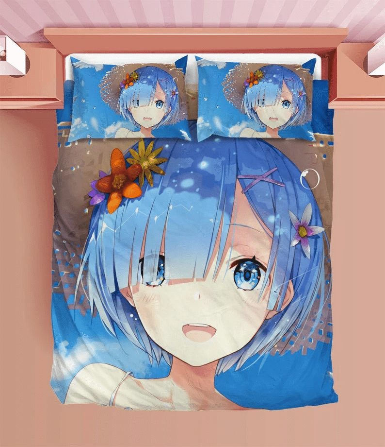 Re Zero Duvet Rem Bedding Sets Anime Girl Comfortable Gift