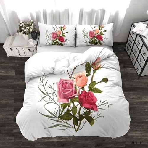 Red Rose Bedding Sets Duvet Cover Bedroom Quilt Bed Sets