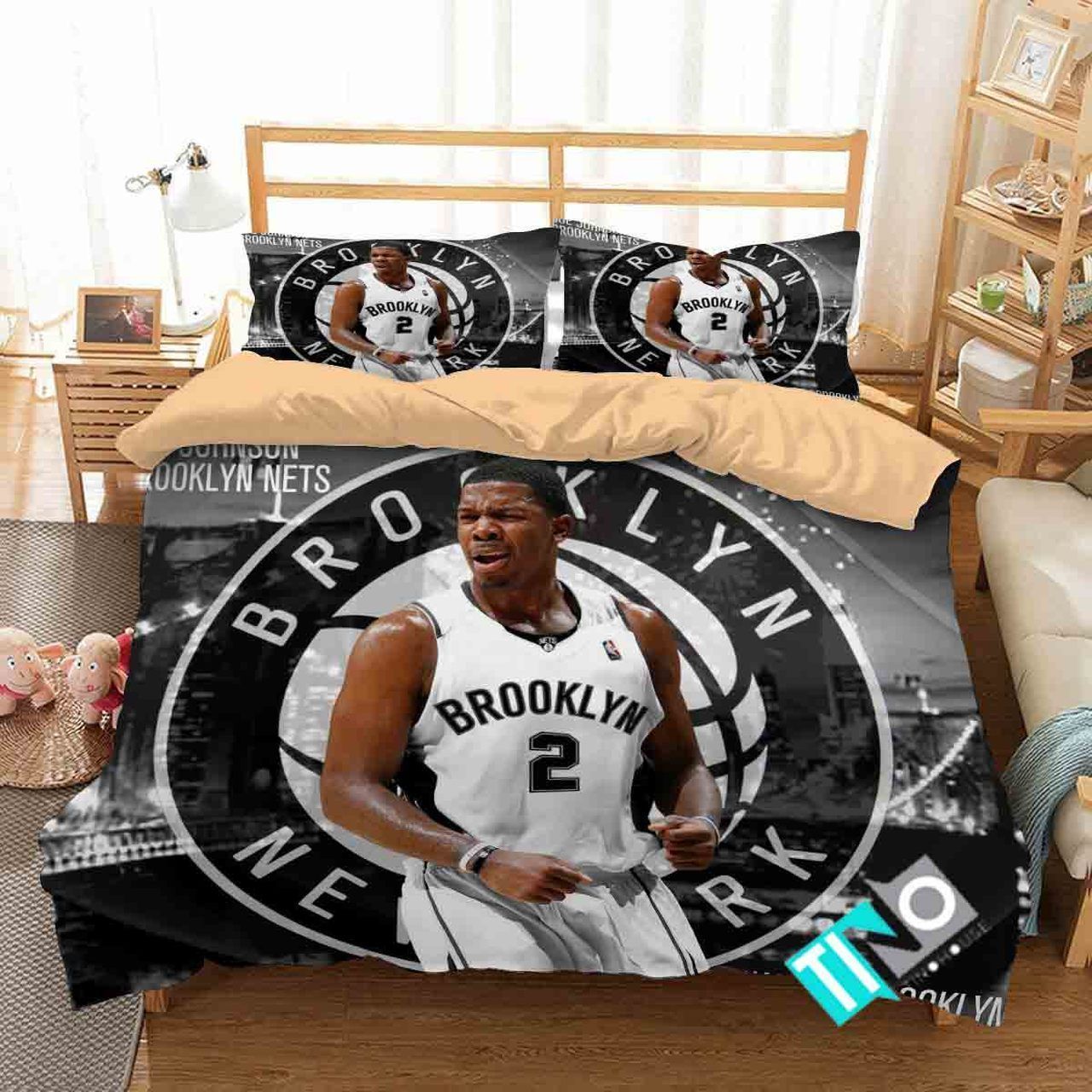 Nba Brooklyn Nets Player Logo Bedding Set 1 Duvet Cover