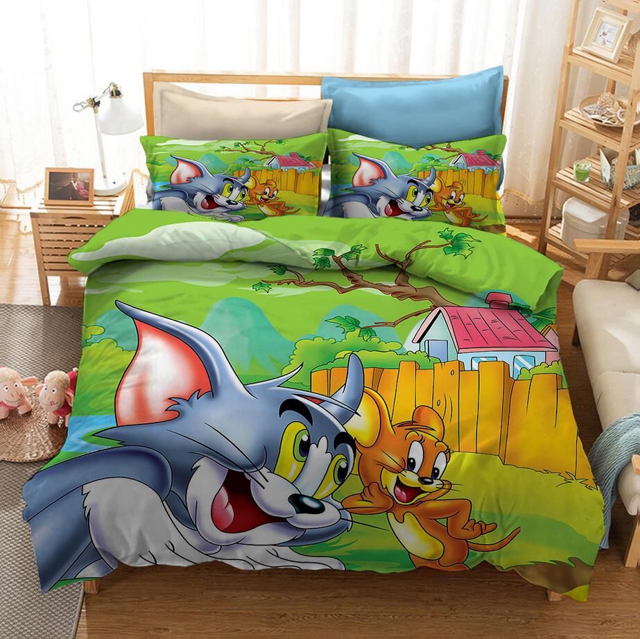 Tom And Jerry 2 Duvet Cover Quilt Cover Pillowcase Bedding