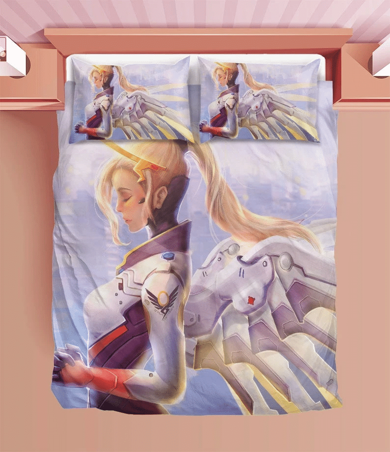 Overwatch Duvet Mercy Bedding Sets Comfortable Gift Quilt Bed Sets