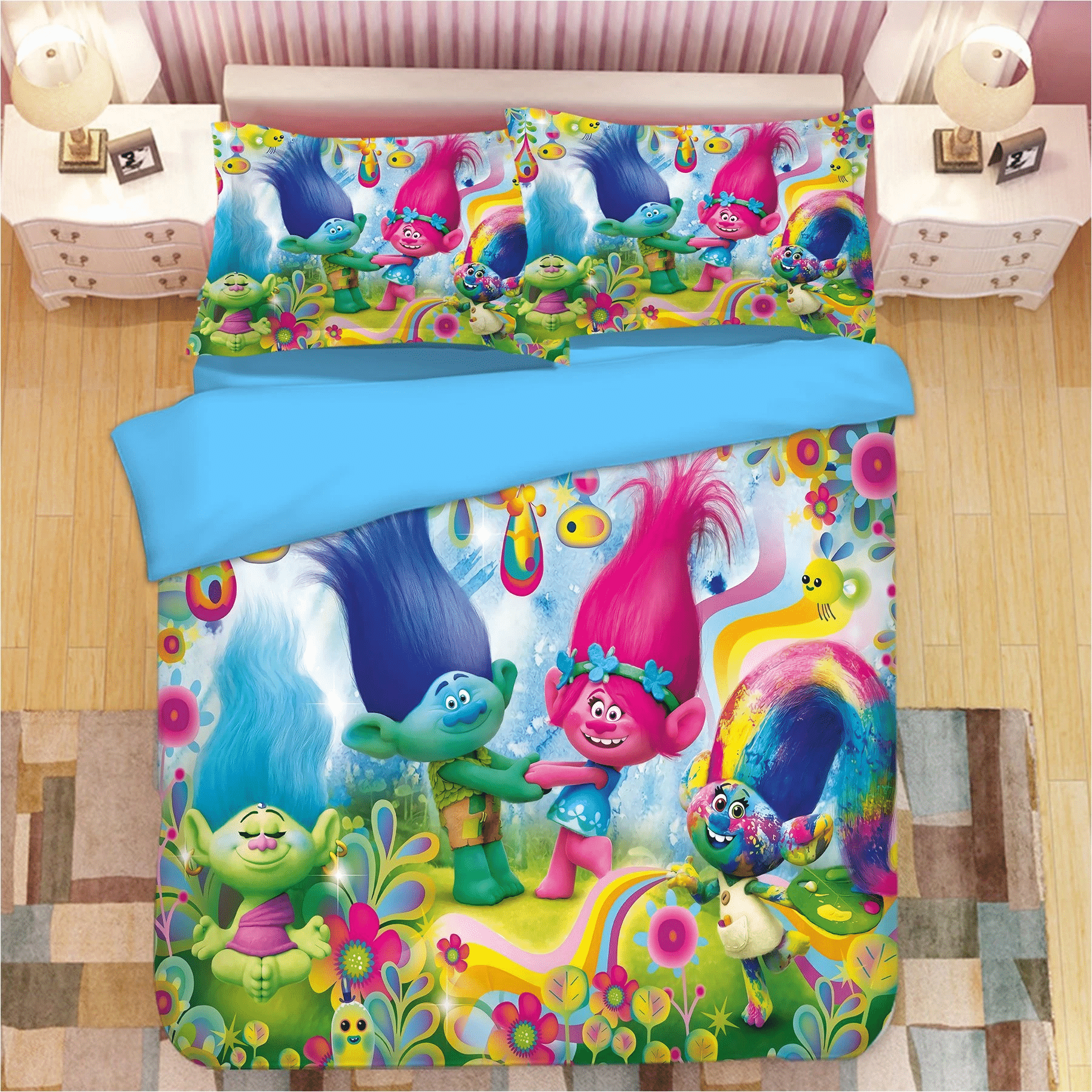 Trolls Poppy 12 Duvet Cover Quilt Cover Pillowcase Bedding Sets