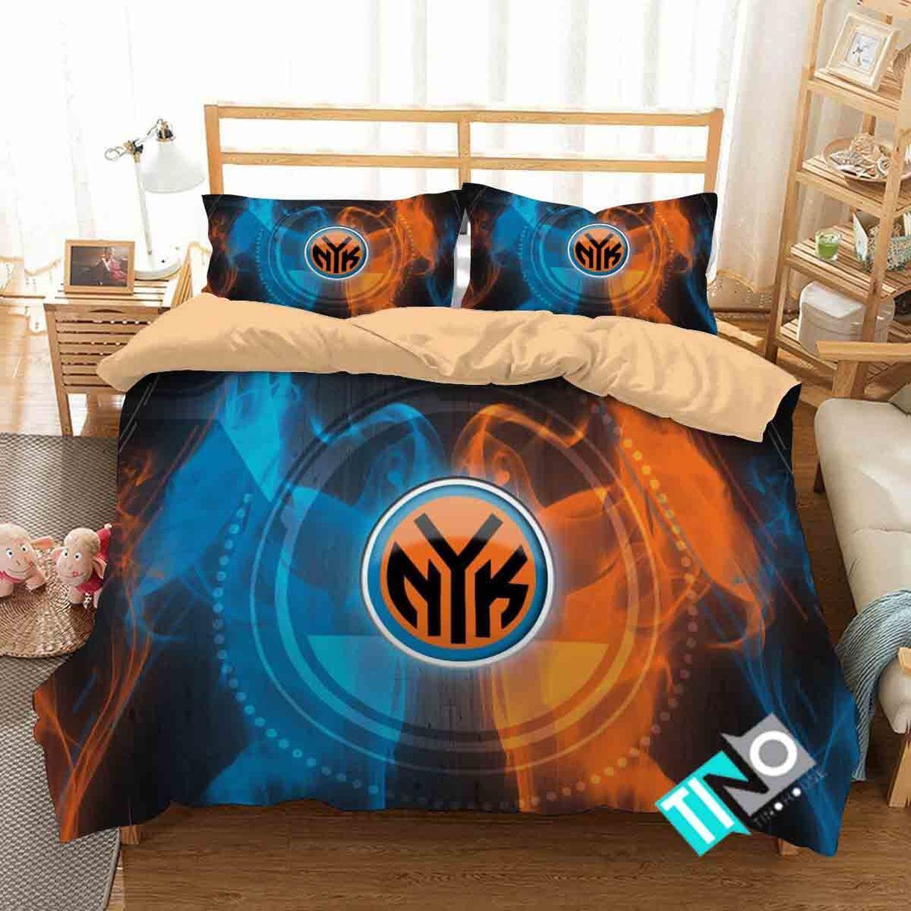 Nba New York Knicks Logo 3d Duvet Cover Bedding Set