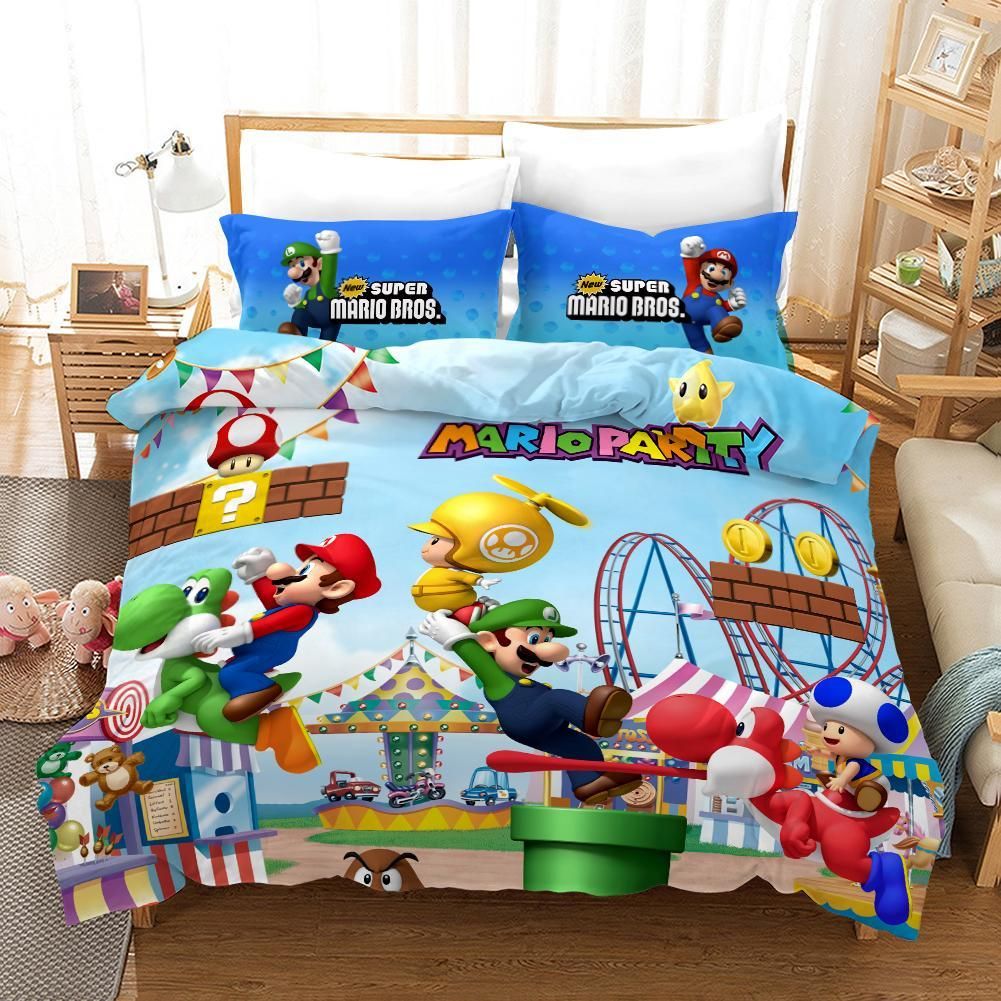 Super Smash Bros Ultimate Mario 24 Duvet Cover Pillowcase Bedding