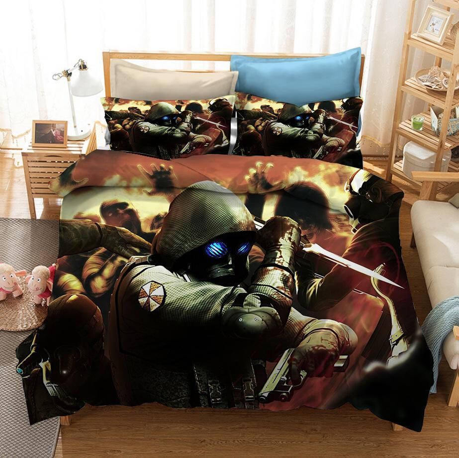 Resident Evil 24 Duvet Cover Pillowcase Bedding Sets Home Bedroom