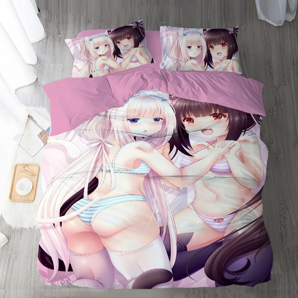 Nekopara 4 Duvet Cover Pillowcase Bedding Sets Home Bedroom Decor