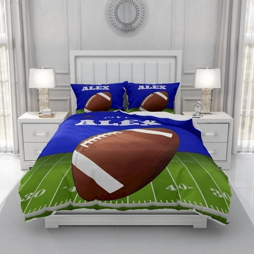 Personalized Youth Football Bedding Sets Duvet Cover Bedroom Quilt Bed