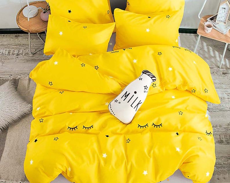 Yellow Banana Pajamas Bedding Sets High Quality Cotton Bedding Sets