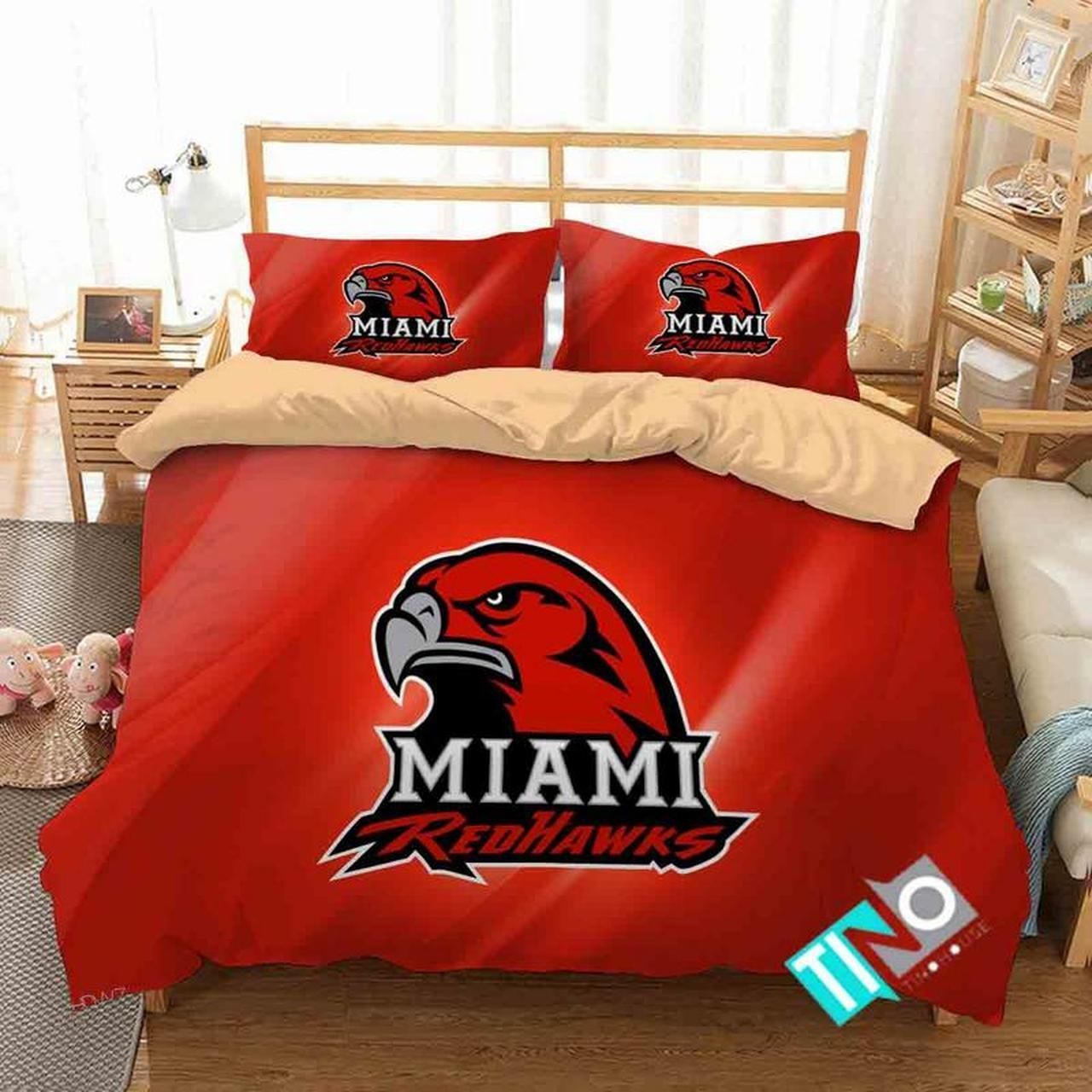 Ncaa Miami Redhawks 1 Logo N 3d Duvet Cover Bedding