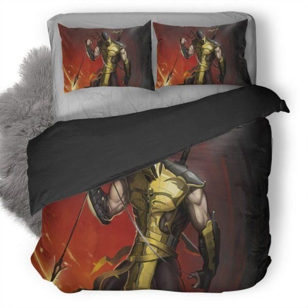 Mortal Kombat Scorpion 1 Duvet Cover Pillowcase Bedding Sets Home