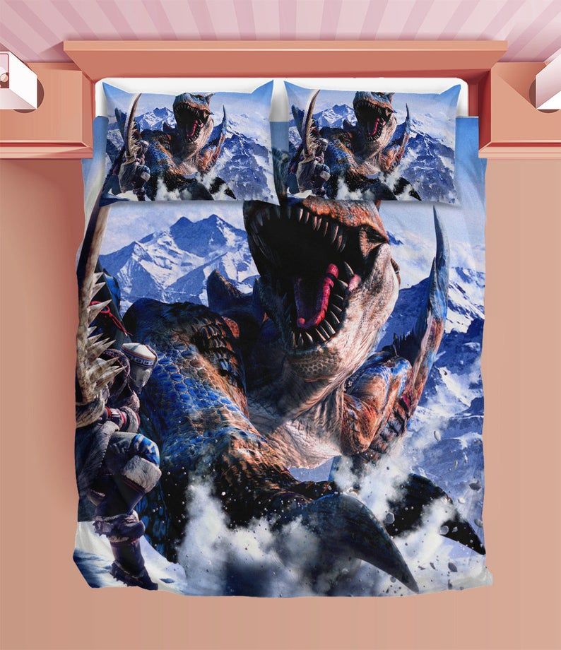 Monster Hunter Duvet Tigrex Bedding Sets Comfortable Gift Quilt Bed