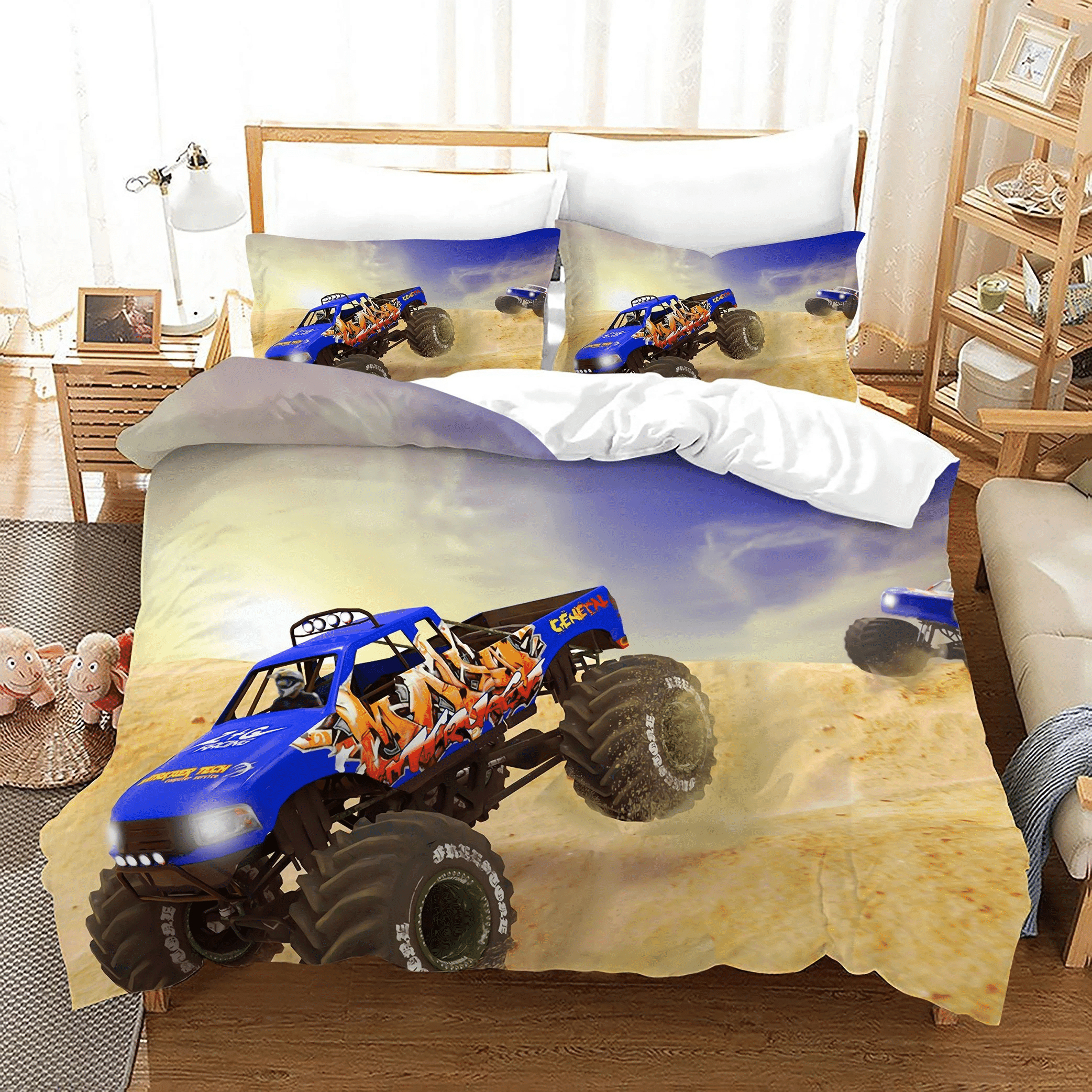 Monster Truck 15 Duvet Cover Pillowcase Bedding Sets Home Bedroom