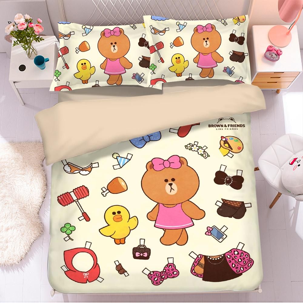 Line Town Brown Cony 12 Duvet Cover Quilt Cover Pillowcase