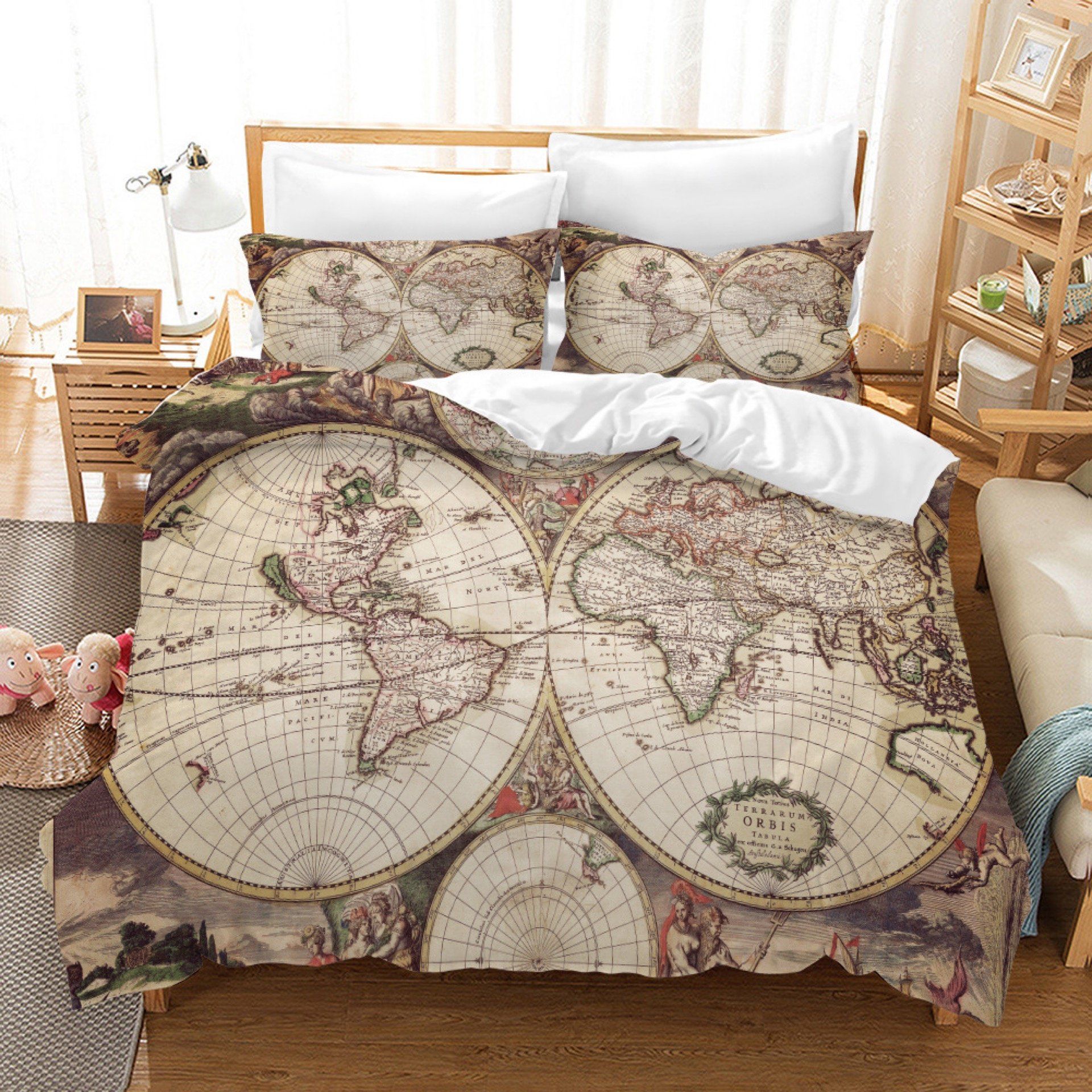 Map Of The World 5 Duvet Cover Quilt Cover Pillowcase