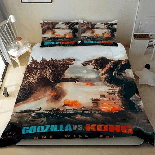 Godzilla Vs Kong Bedding Sets Duvet Cover Bedroom Quilt Bed