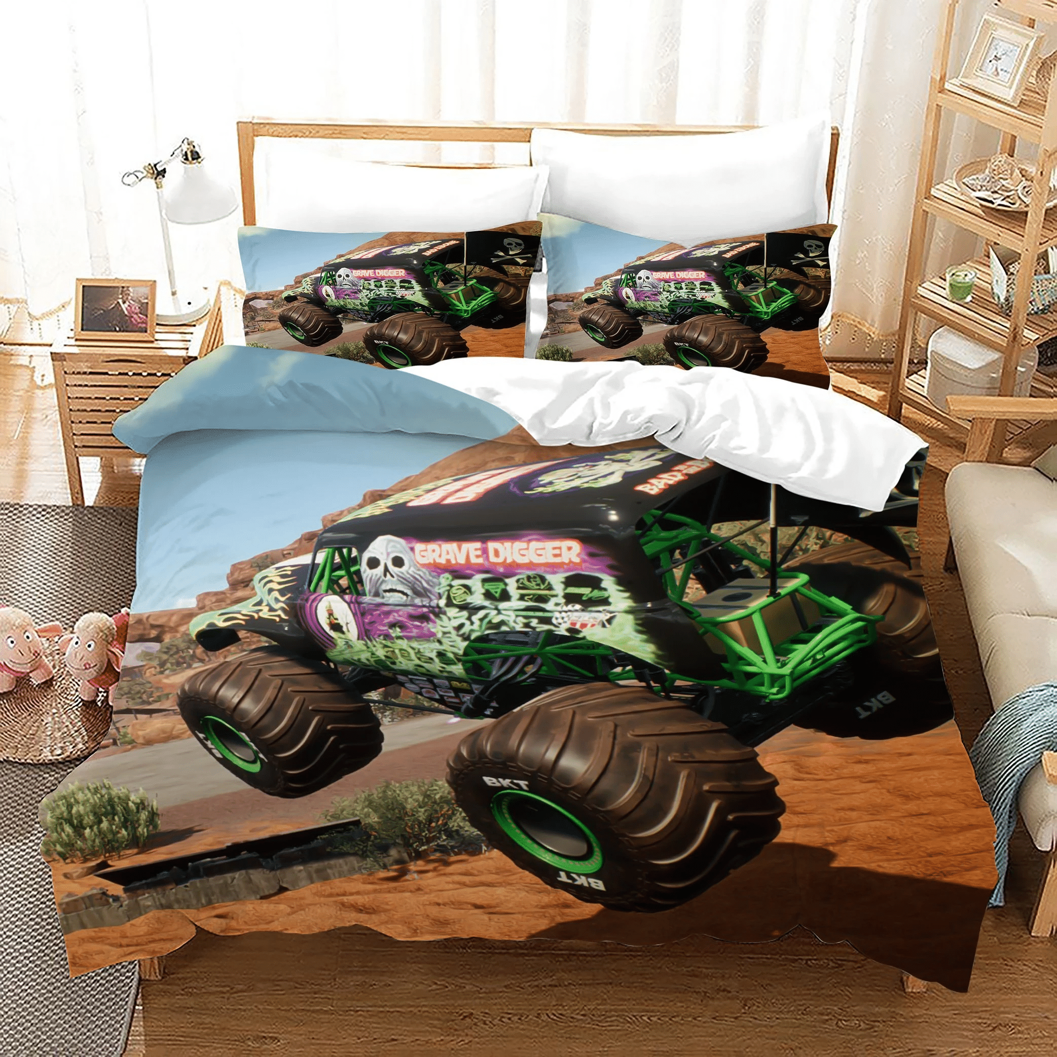 Monster Truck 14 Duvet Cover Pillowcase Bedding Sets Home Bedroom