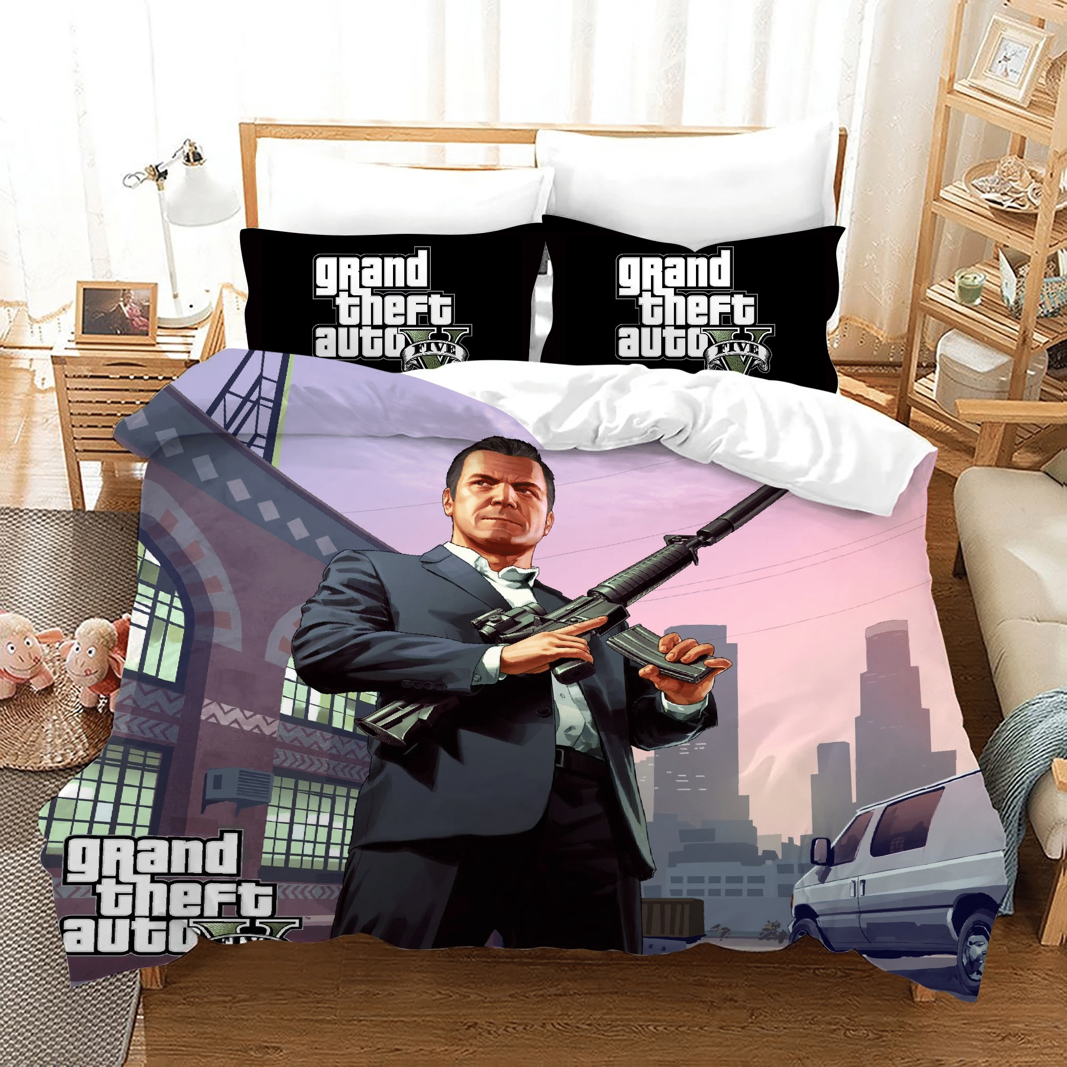 Grand Theft Auto 15 Duvet Cover Pillowcase Bedding Sets Home