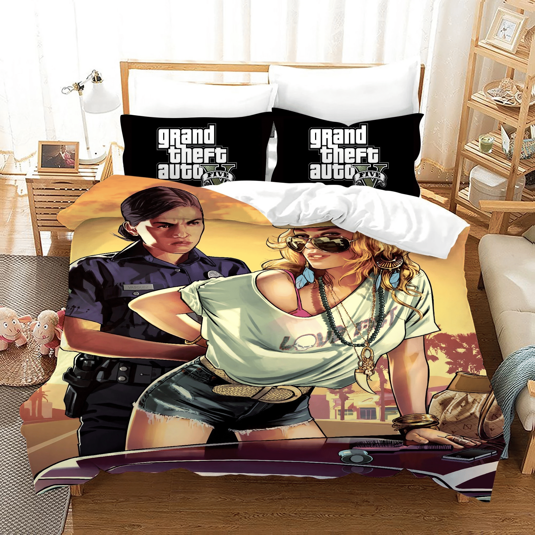 Grand Theft Auto 2 Duvet Cover Pillowcase Bedding Sets Home