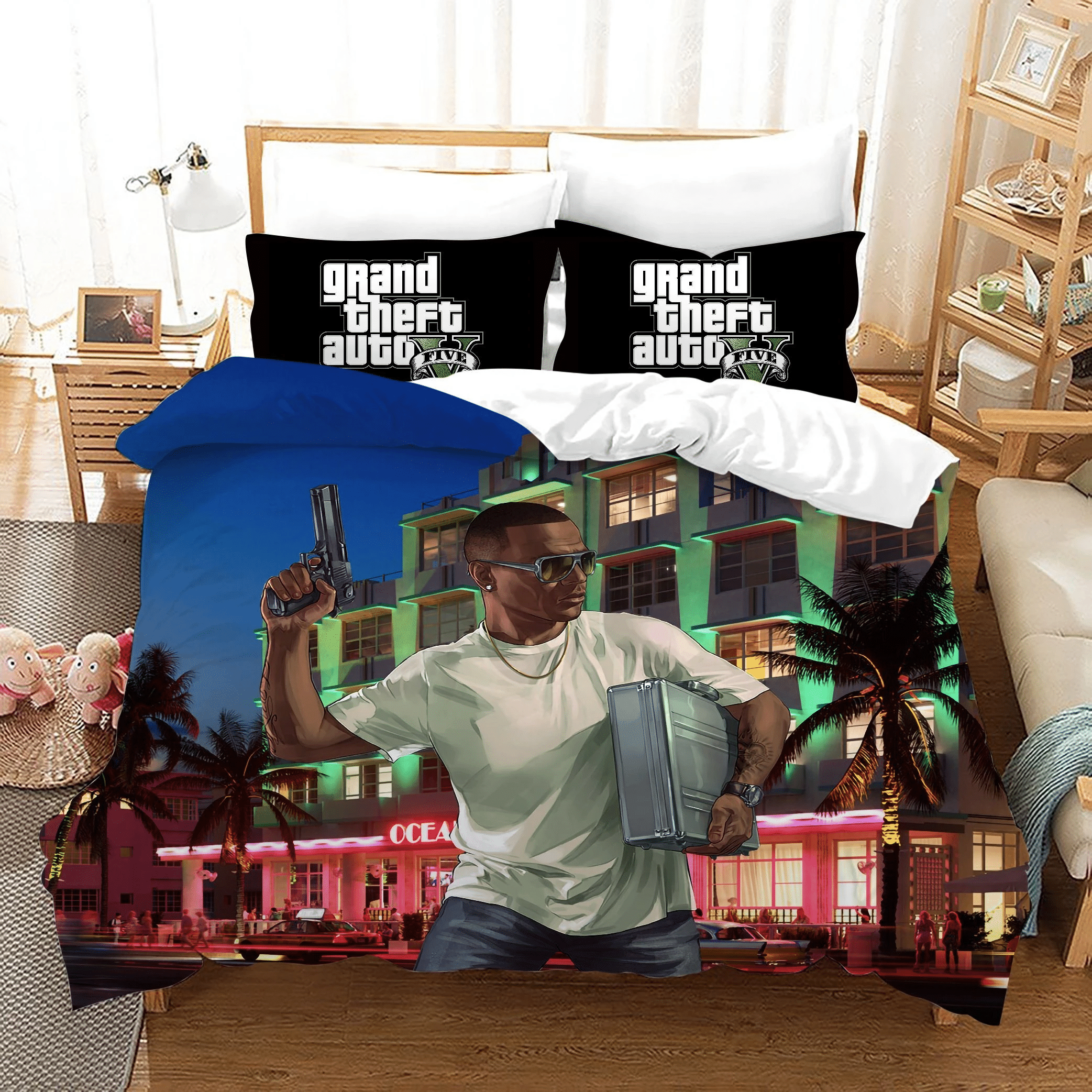 Grand Theft Auto 22 Duvet Cover Pillowcase Bedding Sets Home