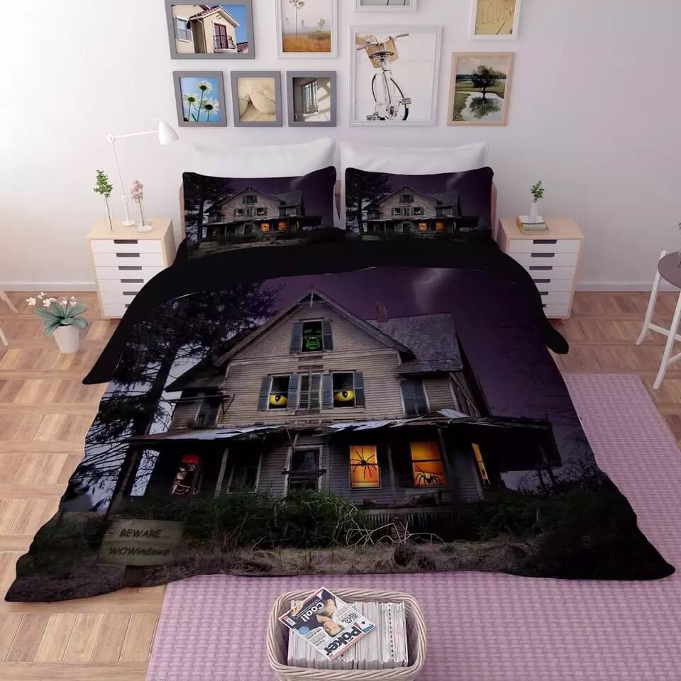 Halloween Horro Pumpkin Ghost 1 Duvet Cover Pillowcase Bedding Set