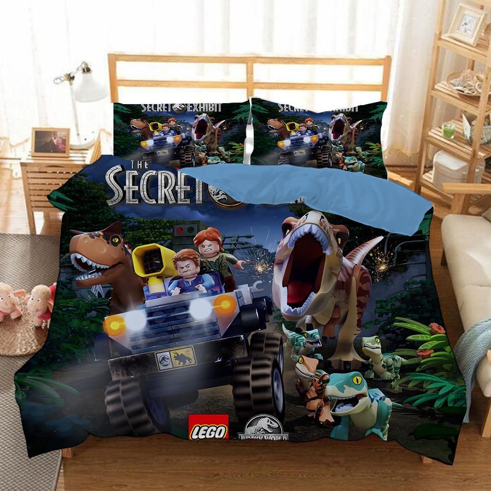 Lego Jurassic World 9 Duvet Cover Quilt Cover Pillowcase Bedding