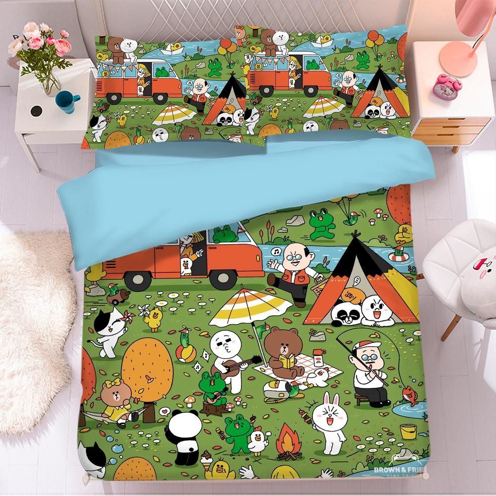 Line Town Brown Cony 14 Duvet Cover Quilt Cover Pillowcase