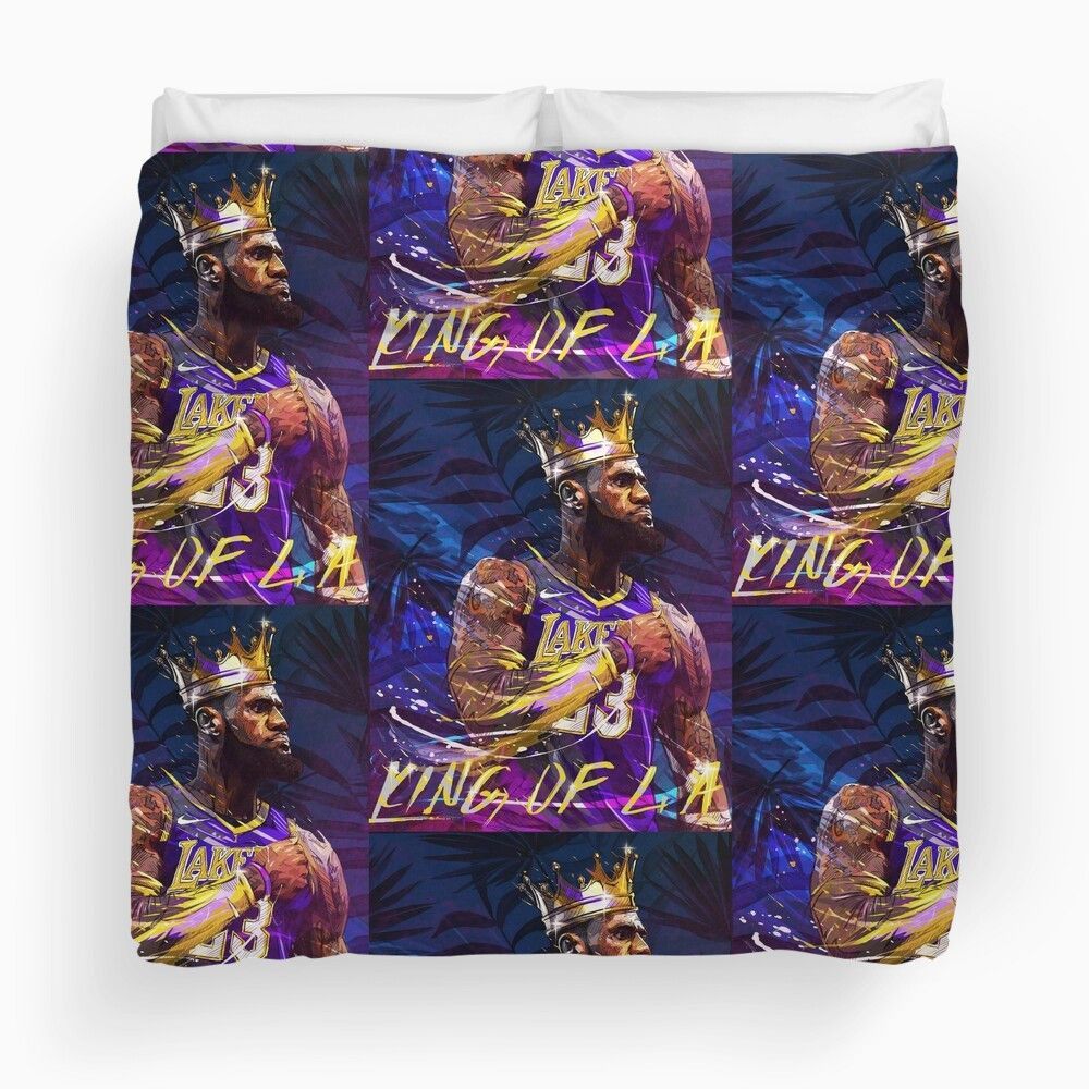 Lebron At The Lakers Basketball Duvet Cover Bedding Set Quilt