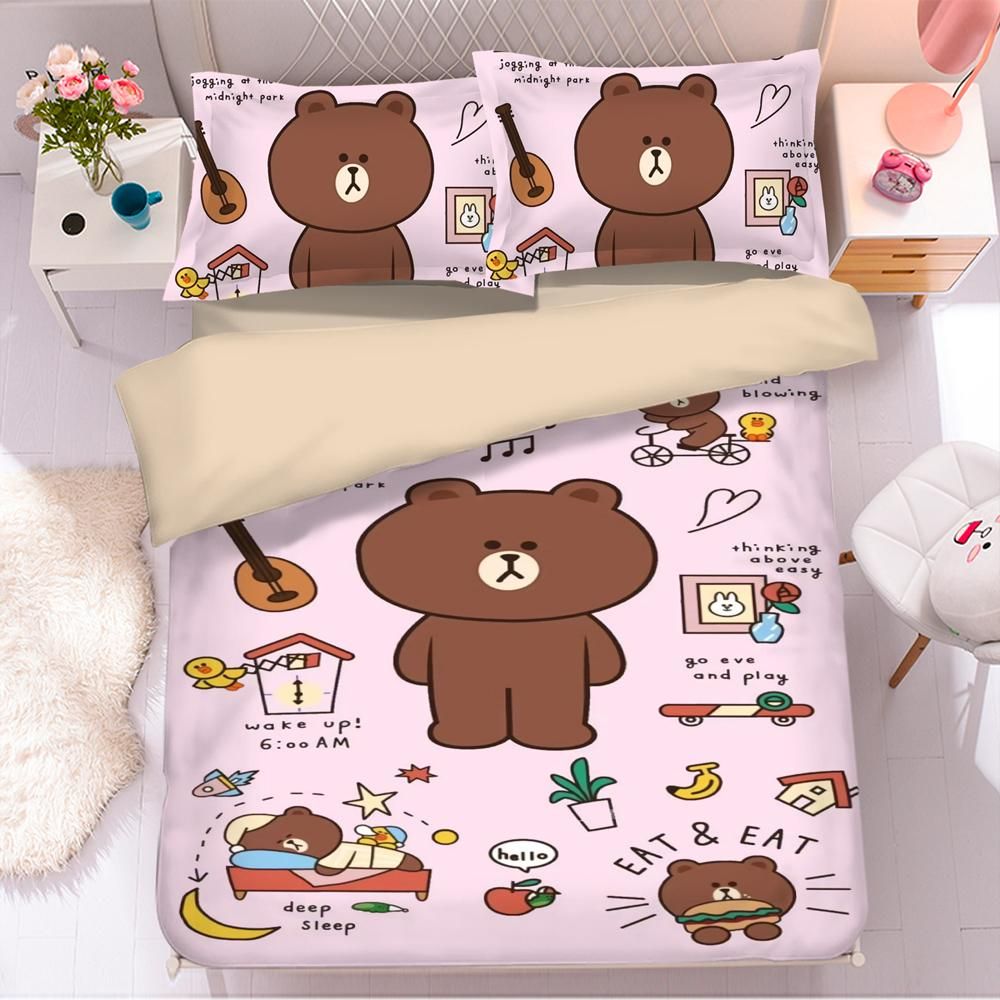 Line Town Brown Cony 13 Duvet Cover Quilt Cover Pillowcase