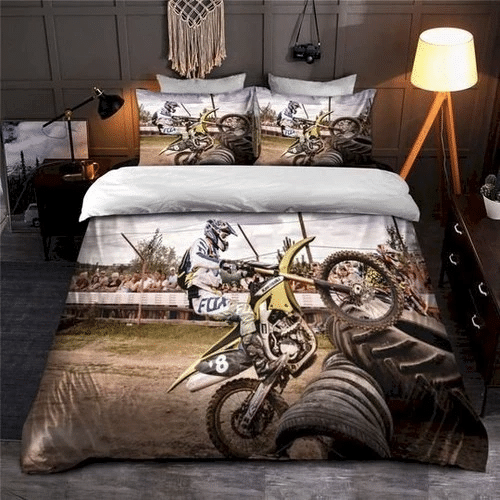 Motocross Man Riding 02 Bedding Sets Duvet Cover Bedroom Quilt