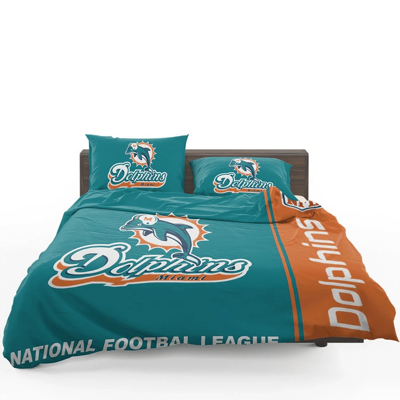 Miami Dolphins Custom Bedding Sets Rugby Team Cover Set Set
