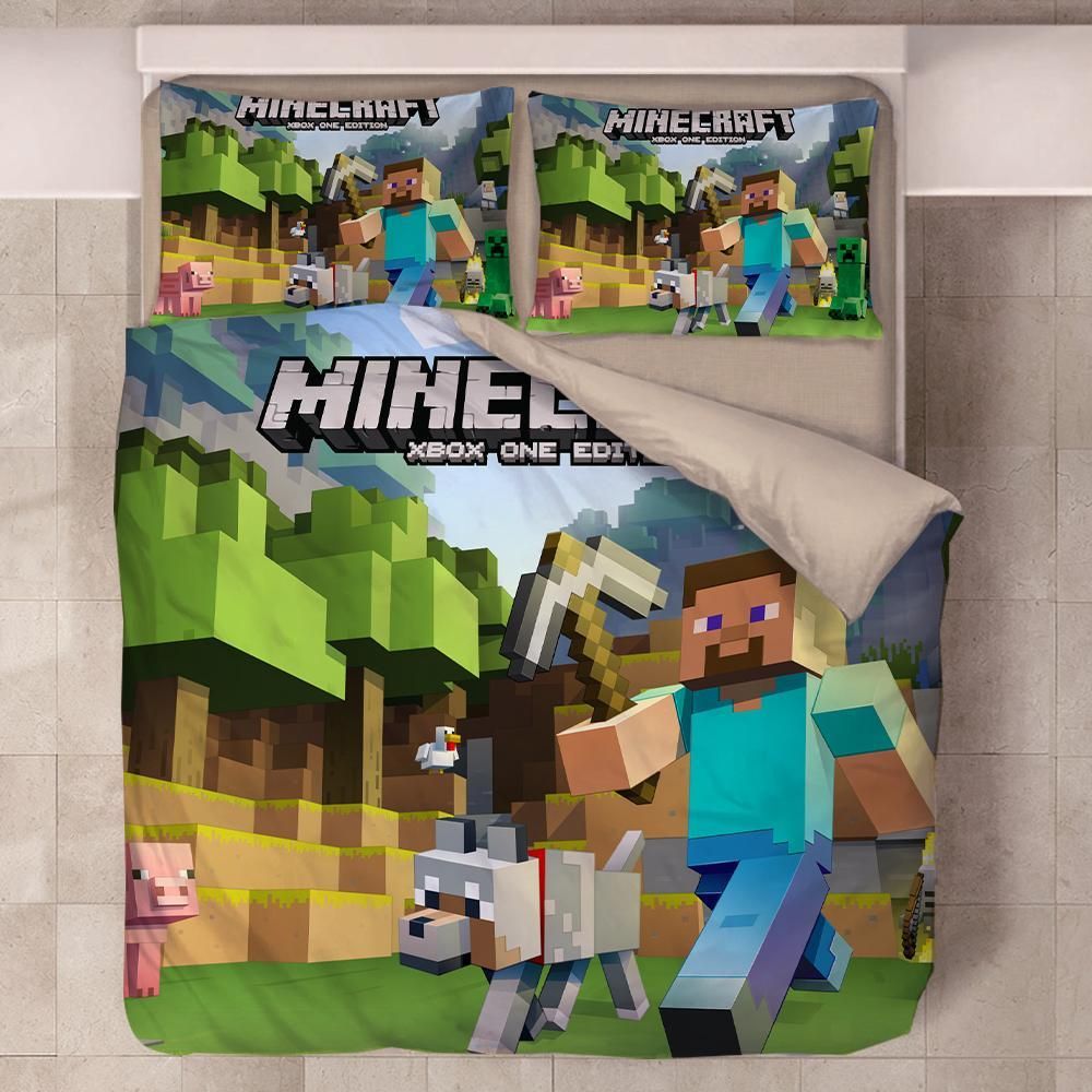 Minecraft 48 Duvet Cover Pillowcase Bedding Sets Home Decor Quilt