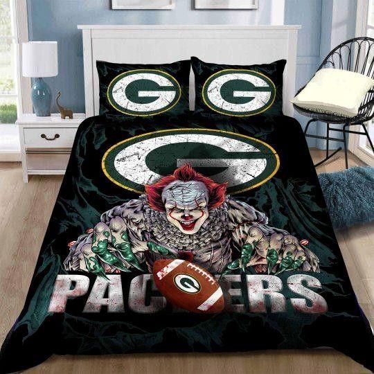 Green Bay Packers Logo Scary Clown Bedding Sets 8211 1