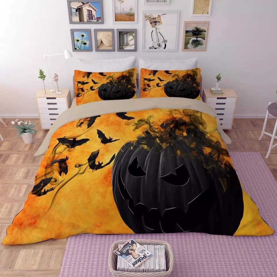 Halloween Horro Pumpkin Ghost 6 Duvet Cover Pillowcase Bedding Set