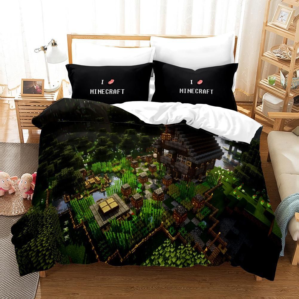 Minecraft 27 Duvet Cover Pillowcase Bedding Sets Home Bedroom Decor