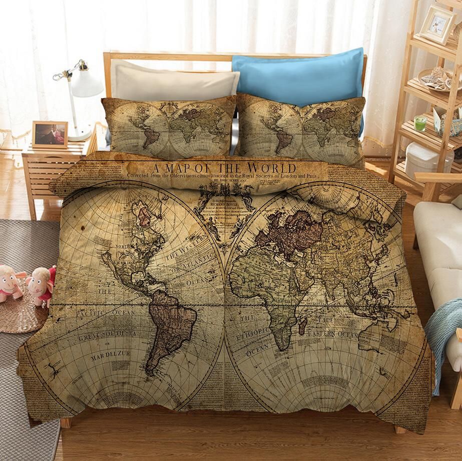 Map Of The World 2 Duvet Cover Quilt Cover Pillowcase