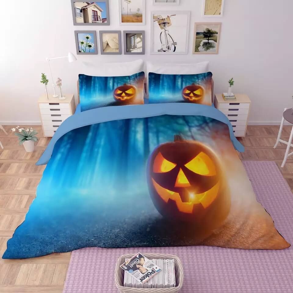 Halloween Horro Pumpkin Ghost 27 Duvet Cover Pillowcase Bedding Set