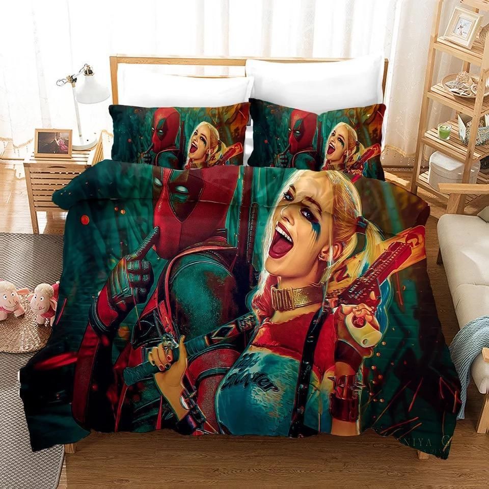 Harley Quinn 4 Duvet Cover Pillowcase Bedding Sets Home Bedroom
