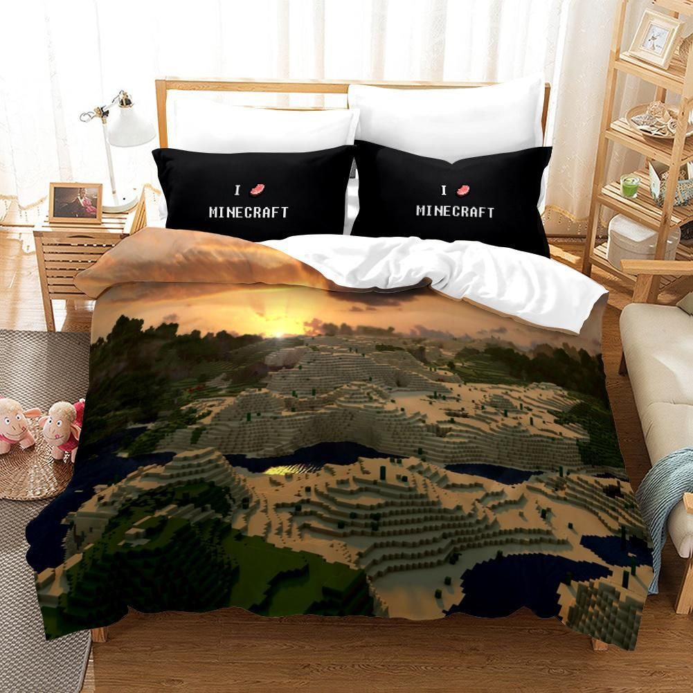 Minecraft 23 Duvet Cover Pillowcase Bedding Sets Home Bedroom Decor