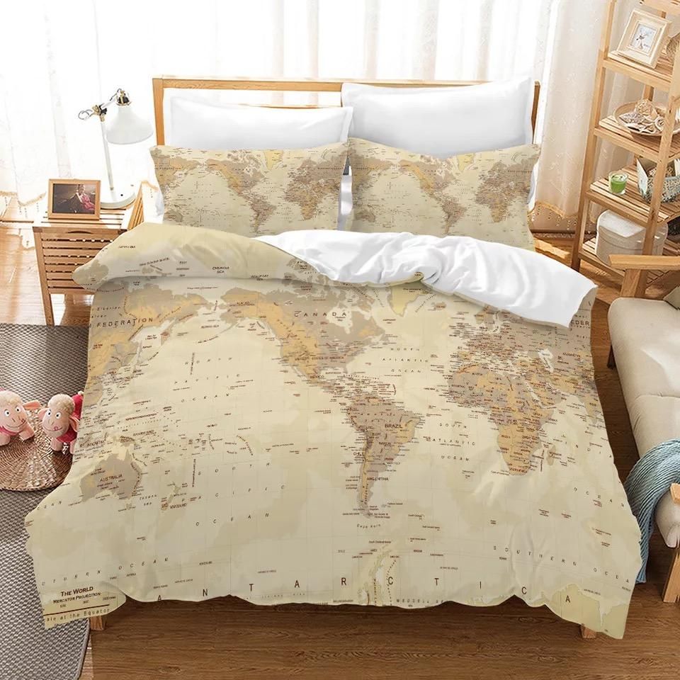 Map Of The World 7 Duvet Cover Quilt Cover Pillowcase