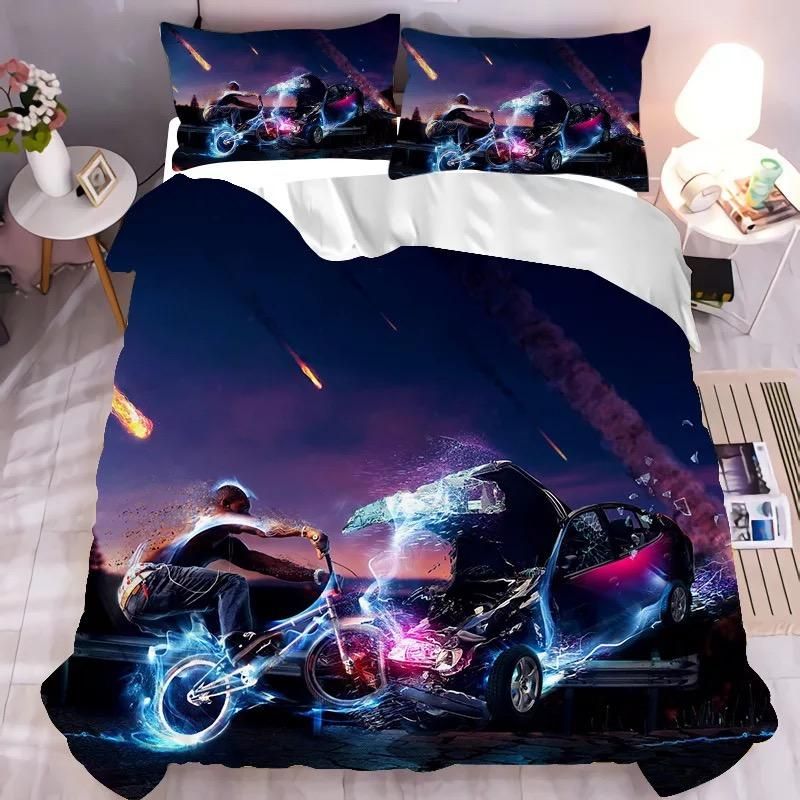 Motocross Mountain Bike 13 Duvet Cover Quilt Cover Pillowcase Bedding