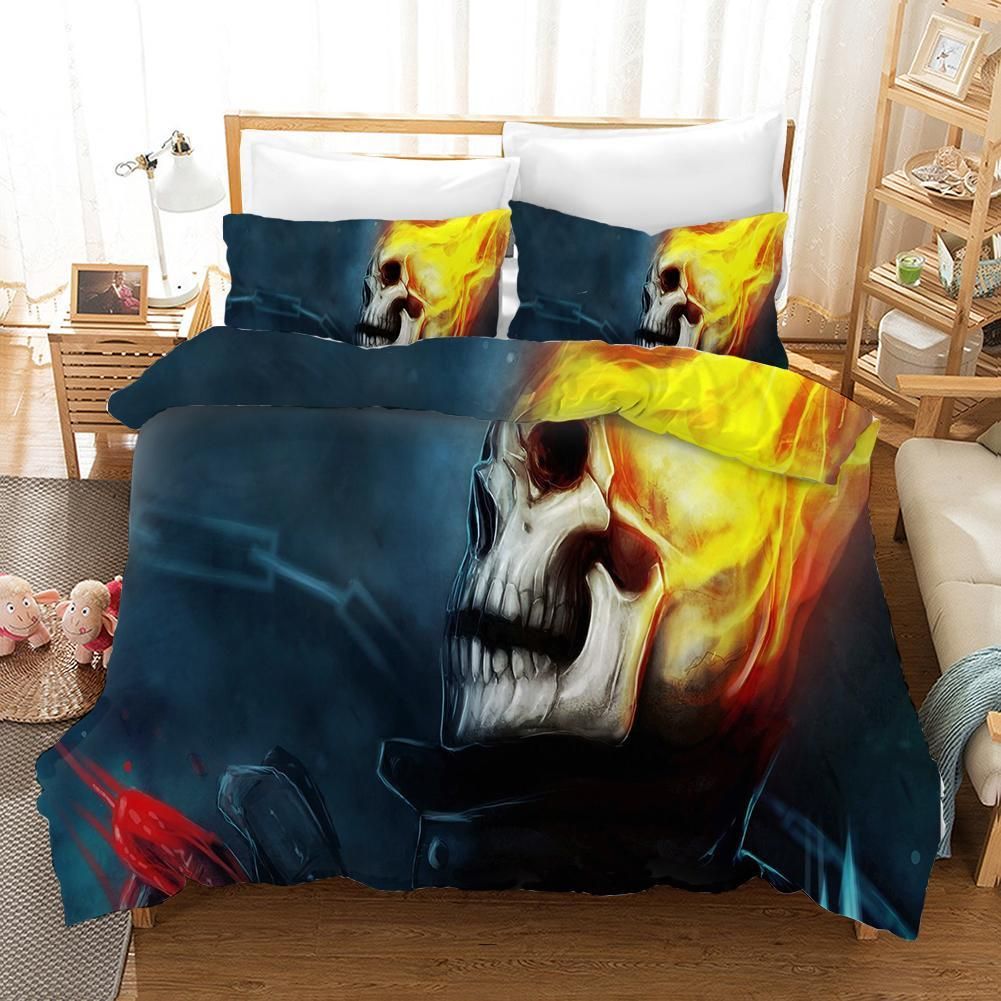 Ghost Rider 8 Duvet Cover Pillowcase Bedding Sets Home Bedroom