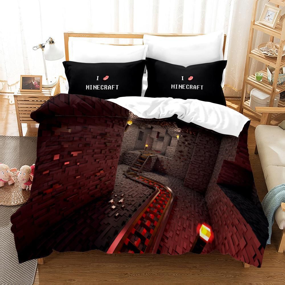 Minecraft 18 Duvet Cover Pillowcase Bedding Sets Home Bedroom Decor