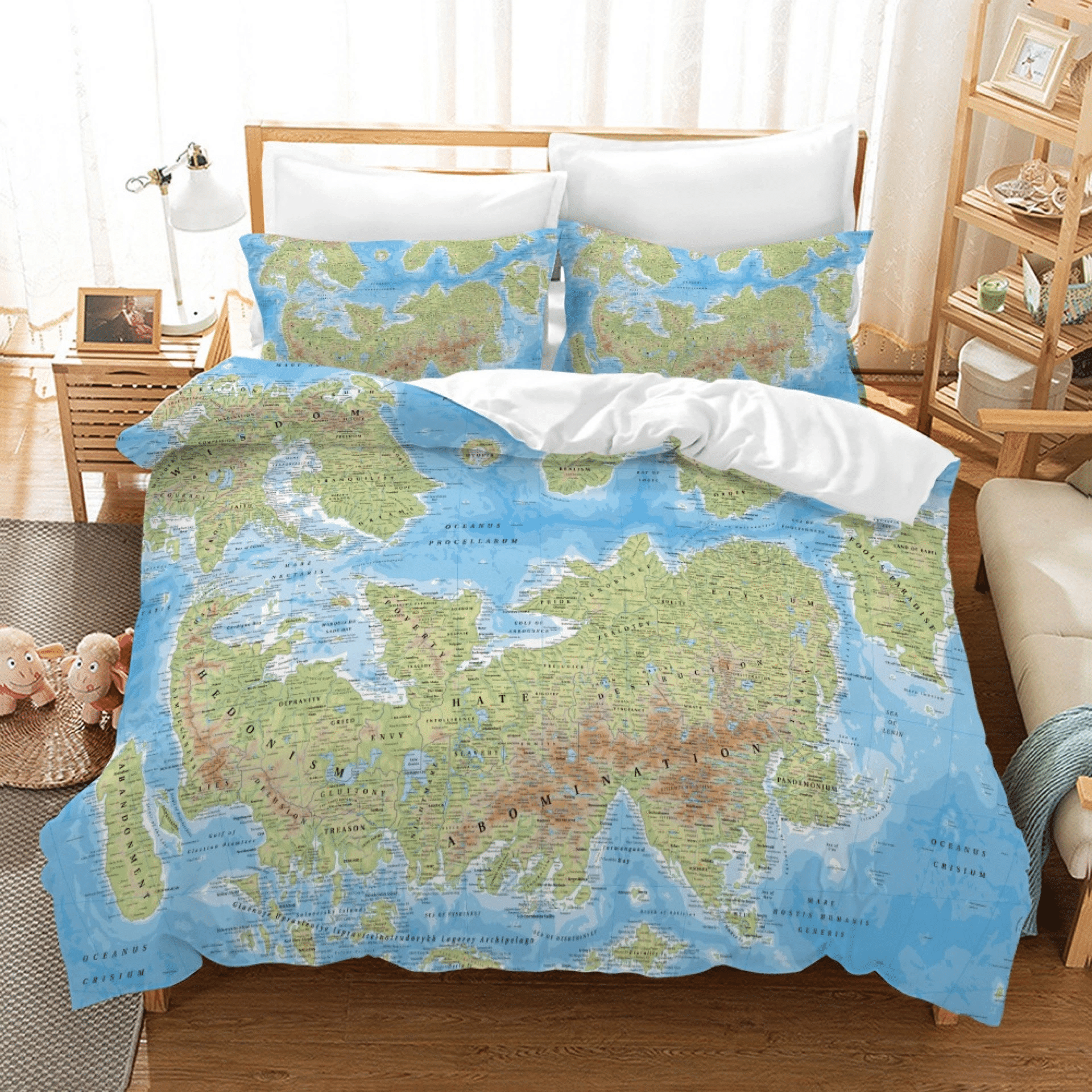 Map Of The World 3 Duvet Cover Quilt Cover Pillowcase